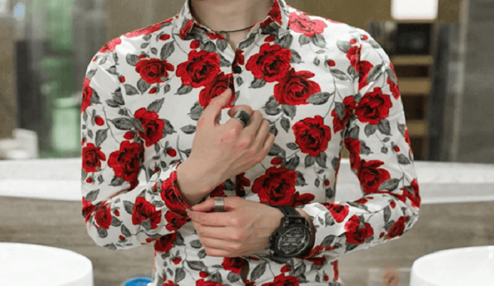 299 rs only flower style casual men shirt long sleeve thesparkshop.in