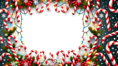 Clip Art:11rertfh-Ya= Candy Cane Border