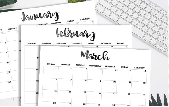 Free Printable:4dxm6wptpw8= Printable Monthly Calendar